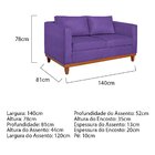 Sofá 2 Lugares 140cm Corano Esper  Roxo