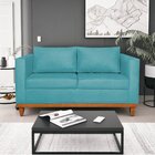 Sofá 2 Lugares 140cm Suede Esper  Azul Turquesa