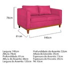 Sofá 2 Lugares 140cm Suede Esper  Pink