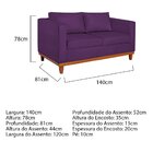 Sofá 2 Lugares 140cm Suede Esper  Roxo