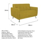 Sofá 2 Lugares 148cm Lille Suede Estofados Amarelo
