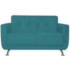Sofá 2 Lugares 148cm Lille Suede Estofados Azul Turquesa