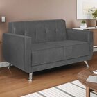 Sofá 2 Lugares 148cm Lille Suede Estofados Cinza