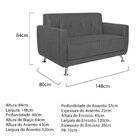 Sofá 2 Lugares 148cm Lille Suede Estofados Cinza