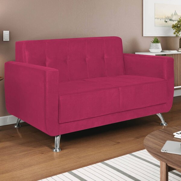 Sofá 2 Lugares 148cm Lille Suede Estofados Pink