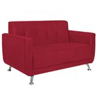 Sofá 2 Lugares 148cm Lille Suede Estofados Vermelho