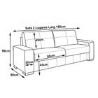 Sofá 2 Lugares 150cm Turim Couro Conhaque