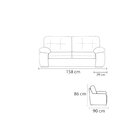 Sofá 2 Lugares 158cm Couro Marselha  Preto