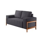 Sofá 2 Lugares 160cm Em Veludo Dinamarca Grafite