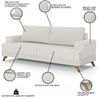 Sofá 2 Lugares 160cm Living Pés Curvos Santi D05 Linho Cru -