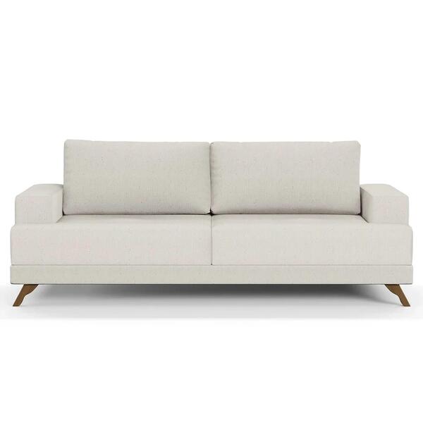 Sofá 2 Lugares 160cm Living Pés Curvos Santi D05 Linho Cru -