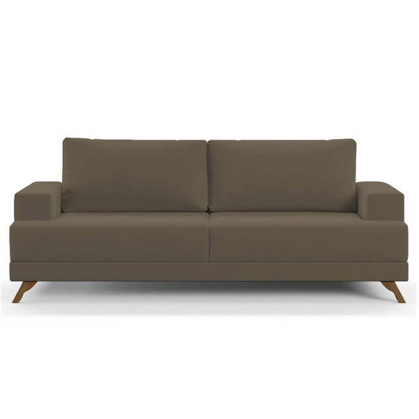 Sofá 2 Lugares 160cm Living Pés Curvos Santi D05 Suede Marrom