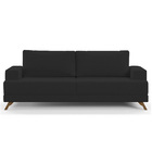 Sofá 2 Lugares 160cm Living Pés Curvos Santi D05 Suede Preto
