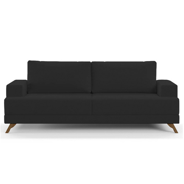 Sofá 2 Lugares 160cm Living Pés Curvos Santi D05 Suede Preto