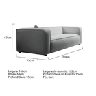 Sofá 2 Lugares 160cm Orgânico Luxo Recepção Cecília Bouclé -