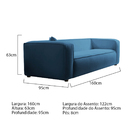 Sofá 2 Lugares 160cm Orgânico Luxo Recepção Cecília Linho - A