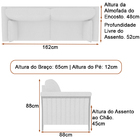 Sofá 2 Lugares 162cm Perry Linho Bege - Sallar Home
