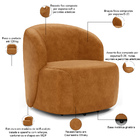 Sofá 2 Lugares 170cm Com Poltrona Giratória Orgânica Heidy F0