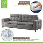 Sofá 2 Lugares 170cm Molas Ensacadas Com Base Madeira Maciça