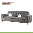 Sofá 2 Lugares 170cm Molas Ensacadas Com Base Madeira Maciça