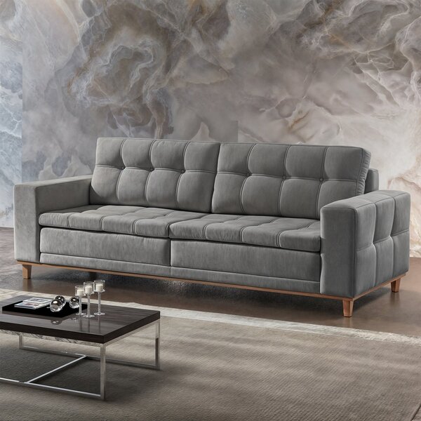 Sofá 2 Lugares 170cm Molas Ensacadas Com Base Madeira Maciça