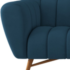 Sofá 2 Lugares 178cm Huskyer Veludo Azul Marinho - Sallar Home