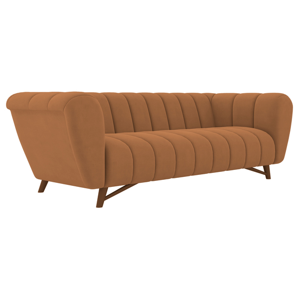 Sofá 2 Lugares 178cm Huskyer Veludo Terracota - Sallar Home