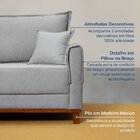 Sofá 2 Lugares 180cm Ananda Cabecasa Madeiraoriginals Cinza