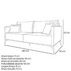 Sofá 2 Lugares 180cm Linho Lion  Cinza