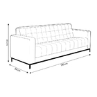 Sofá 2 Lugares 180cm Marshal Veludo Preto G30 - Gran Belo