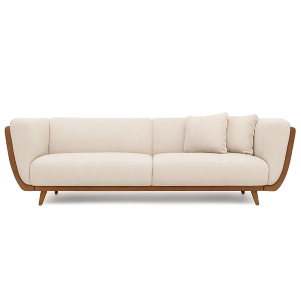 Sofá 2 Lugares 180cm Salezi Com Duas Almofadas Courino Carame