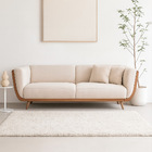 Sofá 2 Lugares 180cm Salezi Com Duas Almofadas Courino Carame