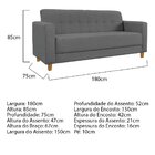 Sofá 2 Lugares 180cm Suede Dallas  Cinza