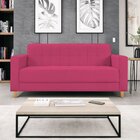 Sofá 2 Lugares 180cm Suede Dallas Maranata Estofados Pink