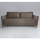 Sofa 2 Lugares 180cm Veludo Pes Em Aco Nikos  Marrom/aço
