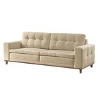 Sofá 2 Lugares 190cm Molas Ensacadas Com Base Madeira Maciça