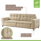 Sofá 2 Lugares 190cm Molas Ensacadas Com Base Madeira Maciça