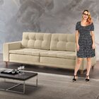 Sofá 2 Lugares 190cm Molas Ensacadas Com Base Madeira Maciça