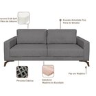 Sofá 2 Lugares 190cm Veludo Henry Sofáni Cinza/imbuia