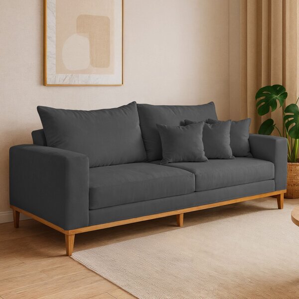 Sofá 2 Lugares 190cm Viena Suede/cinza
