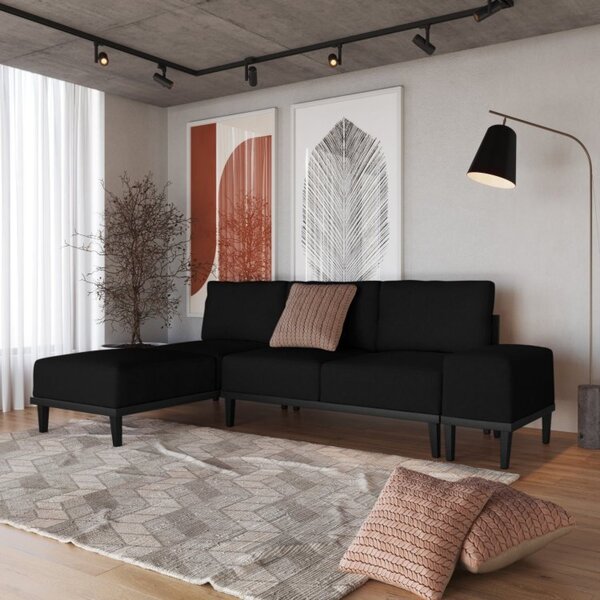 Sofá 2 Lugares 1 Chaise E 1 Puff Boreal Cabecasa Madeiraorigi