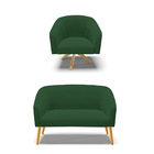 Sofá 2 Lugares 1 Poltrona Stella Base Giratória Ma30  Veludo