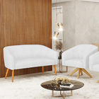 Sofá 2 Lugares 1 Poltrona Stella Base Giratória Ma30 Sintétic