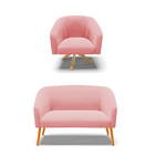 Sofá 2 Lugares 1 Poltrona Stella Base Giratória Ma30 Suede D0