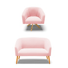 Sofá 2 Lugares 1 Poltrona Stella Base Giratória Ma30 Suede D0