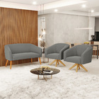 Sofá 2 Lugares 1 Poltrona Stella Base Giratória Ma30 Suede D0