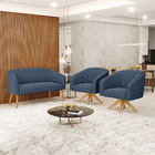 Sofá 2 Lugares 1 Poltrona Stella Base Giratória Ma30 Suede D0