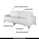 Sofá 2 Lugares 200cm Vallin Couro Branco G34 - Gran Belo