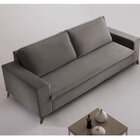 Sofá 2 Lugares 200cm Veludo Pés Imbuia Gregory Cinza/imbuia