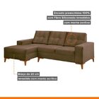 Sofá 2 Lugares 208cm Chaise Esquerda Emporio Veludo/marrom